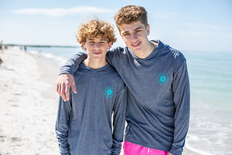 UPF 50+ Sun Shirt - Heather Navy with Hood by Sun Drunk