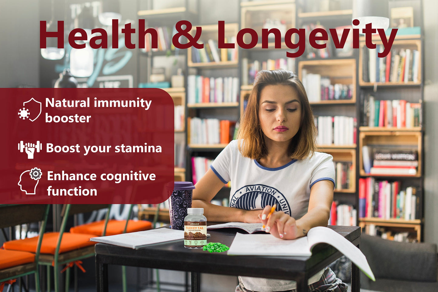 Unbound Turkey Tail Mushroom Gummies for cognitive functioning, improve sleep, boost immunity by Live Unbound