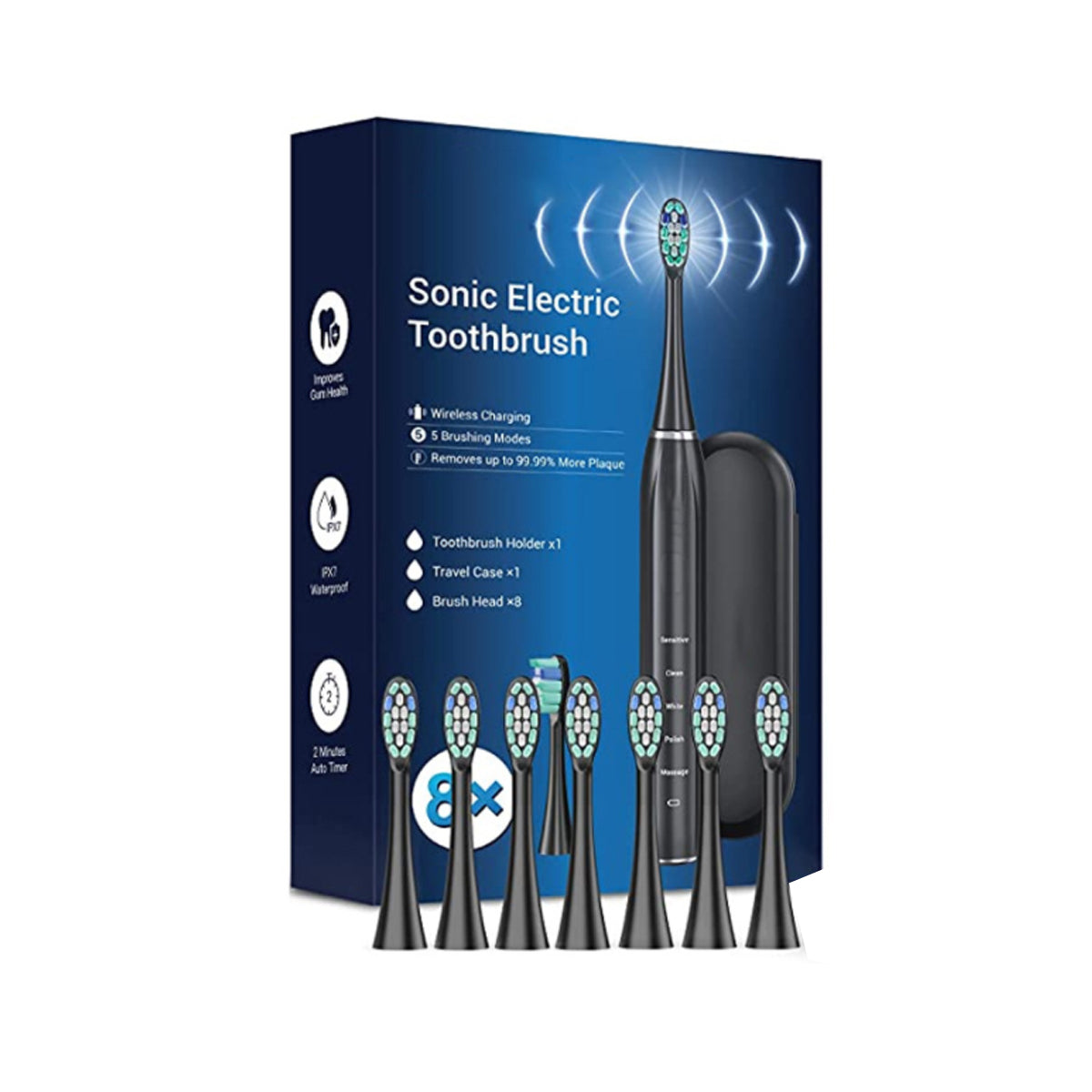 Smart Sonic Dental Care Toothbrush With 8 Brush Heads Vista Shops