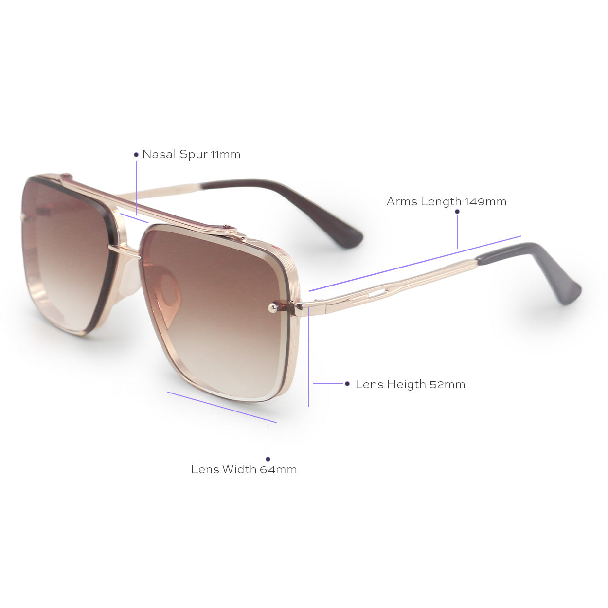 Bella Coffee - Tangle Free Aviator Sunglasses by TopFoxx