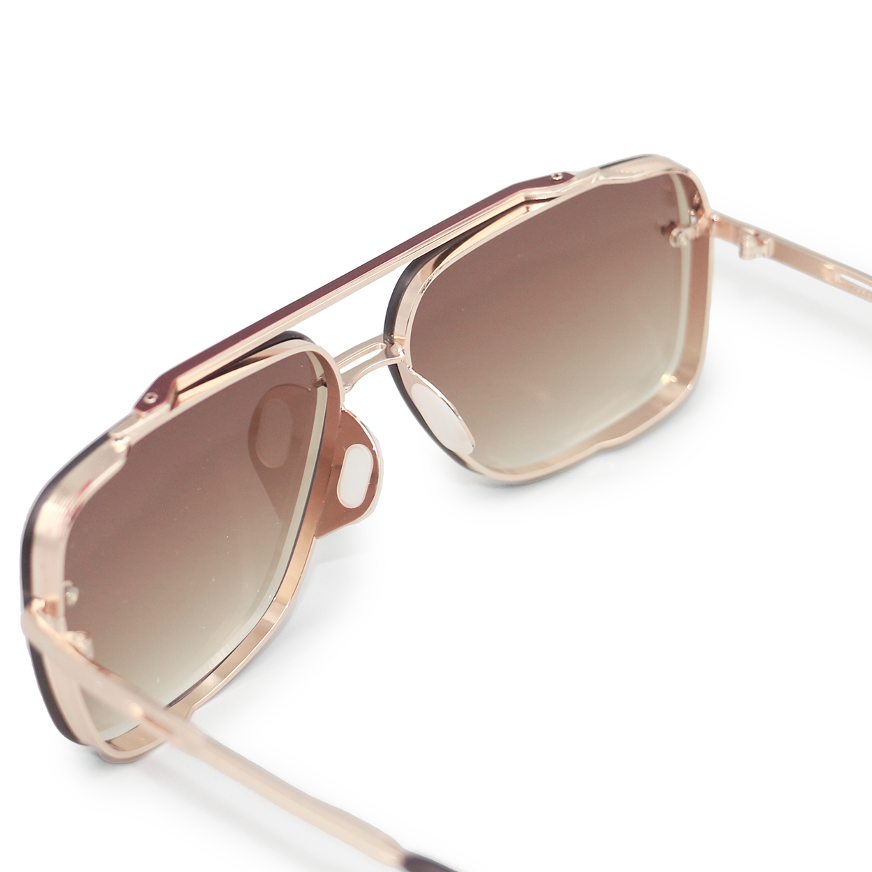 Tangle free brown square aviators sunglasses women men