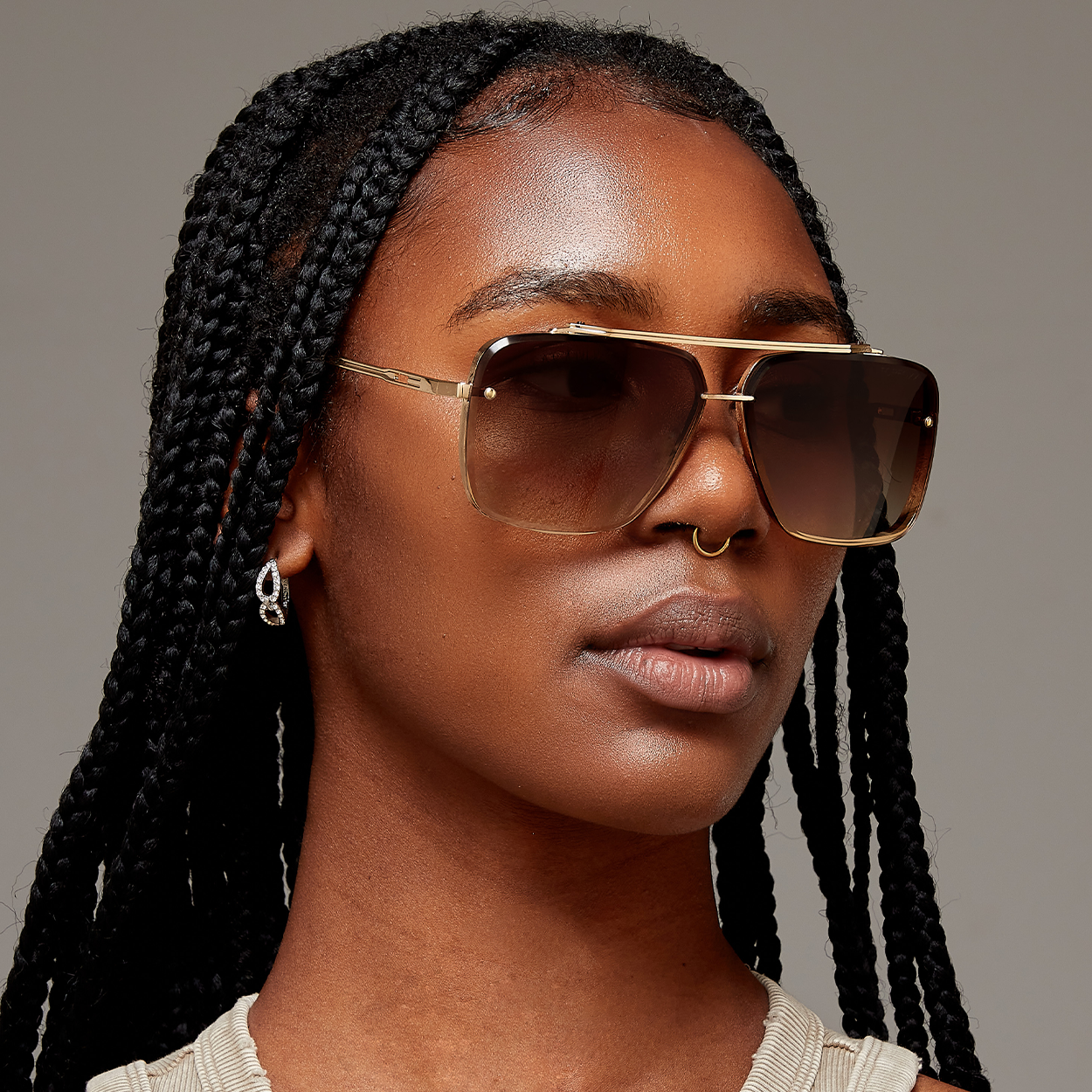 Tangle free aviators snag free aviators womens sunglasses - quay sunnies designer rectangle brown gradient