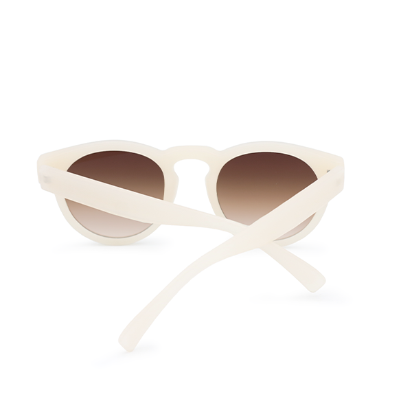 TopFoxx - Chelsea Nude - White Frame Round Sunglasses for Women - Oversized Sunglasses - Back Profile