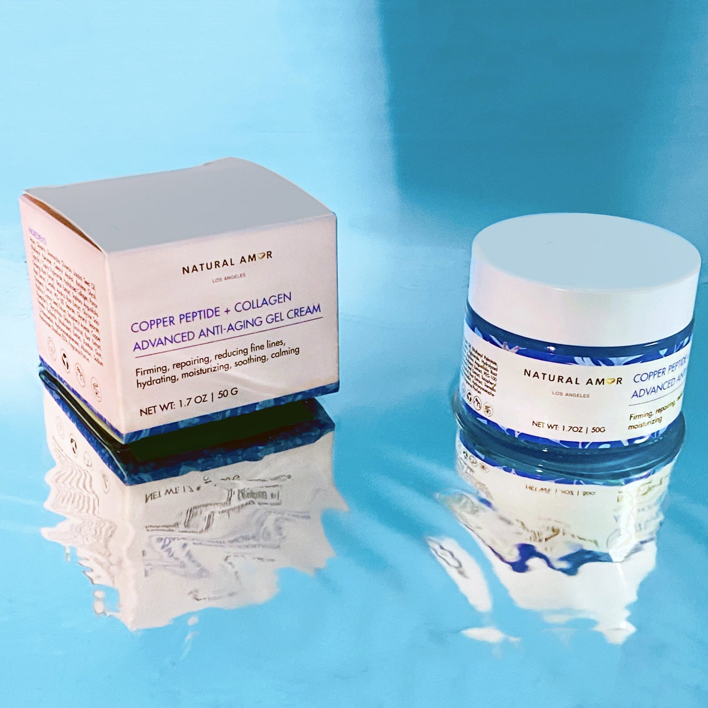 Copper Peptide + Collagen Advanced Anti-aging Gel Facial Cream by NaturalAmor