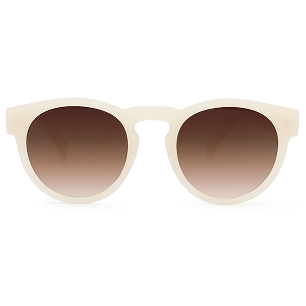 TopFoxx - Chelsea Nude - White Round Sunglasses for Women - Oversized Sunglasses