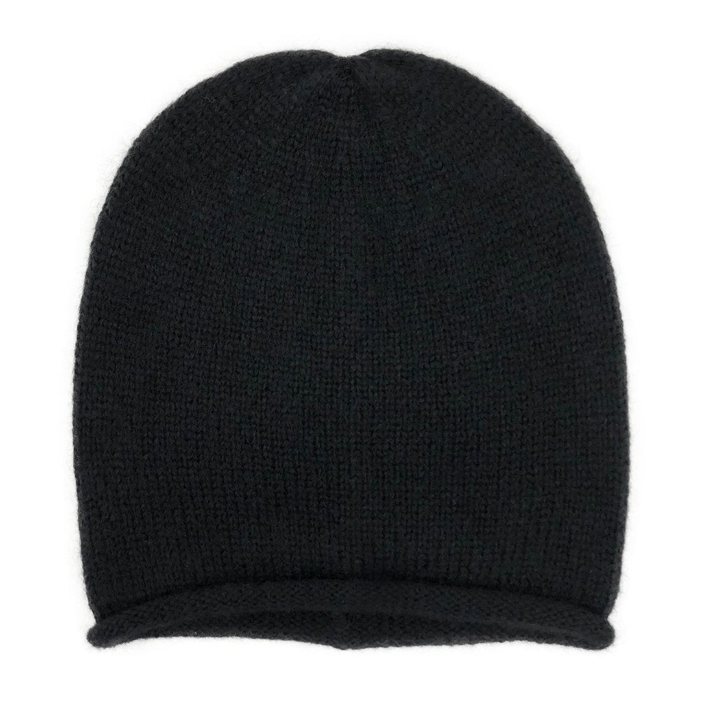 black fair trade beanie hat