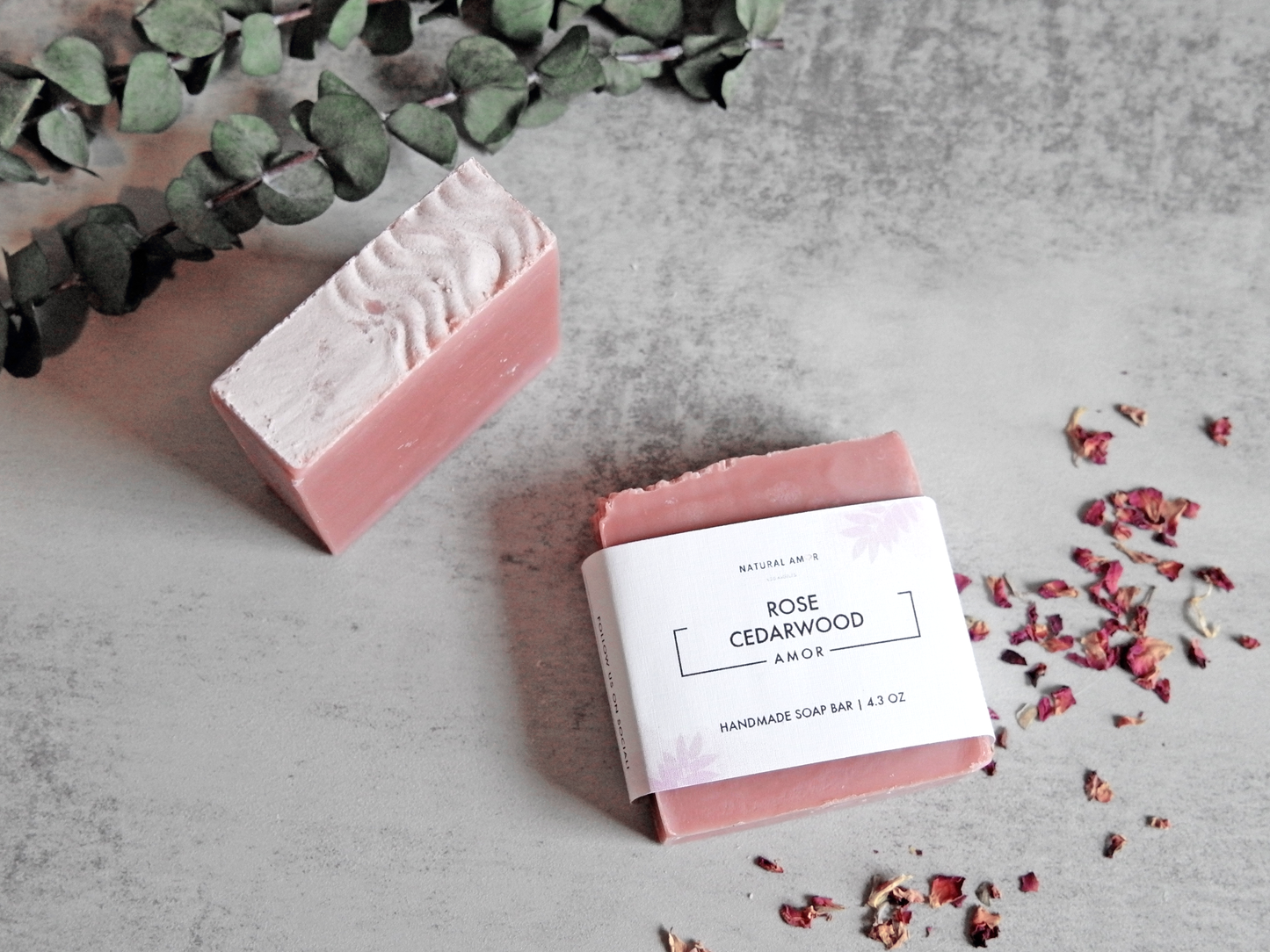 Rose Cedarwood Soap Bar by NaturalAmor