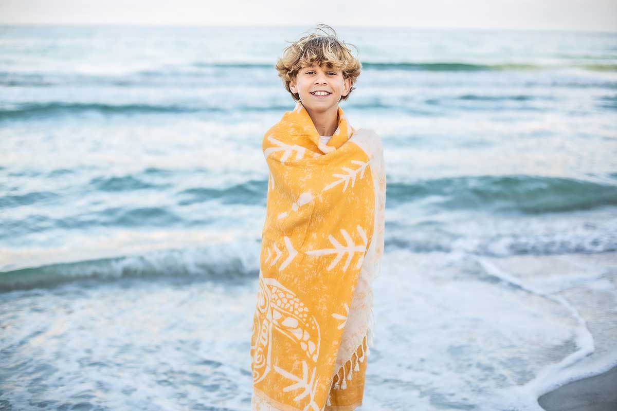 Sea Turtle Turkish Towel - Jaune - Sun Drunk