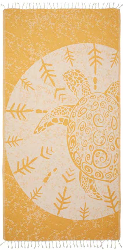 Sea Turtle Turkish Towel - Jaune - Sun Drunk
