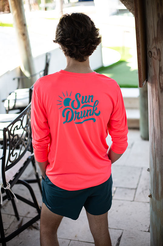 UPF 50+ Sun Shirt - Neon Coral by Sun Drunk