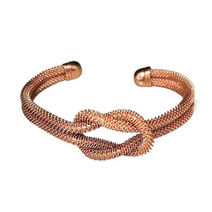 Love Me Love Knot 925 SS Plated & 18 Kt Antique Gold Plated Cuff Bracelet SHOPS