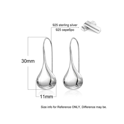 Intensity Tear Drop Hook Earrings Solid 925 Sterling Silver Vista Shops