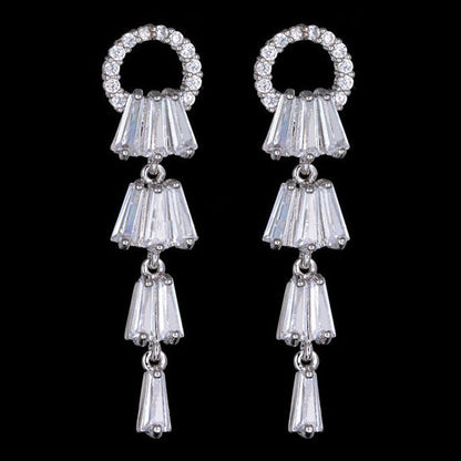 Kayli Chandelier Earrings With Slender Crystal Baguettes Vista Shops