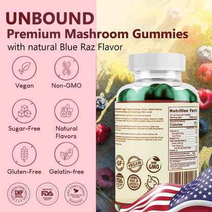 Unbound Reishi Mushroom Gummies for Immune Support, Heart Health, Improve Sleep by Live Unbound