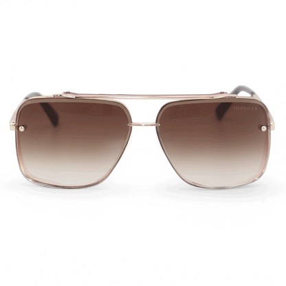 Bella Coffee - Tangle Free Aviator Sunglasses by TopFoxx