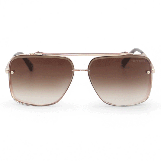 Bella Coffee - Tangle Free Aviator Sunglasses by TopFoxx