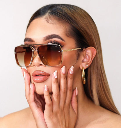 Tangle free aviators Brown faded lens Andrew Tate Luxury