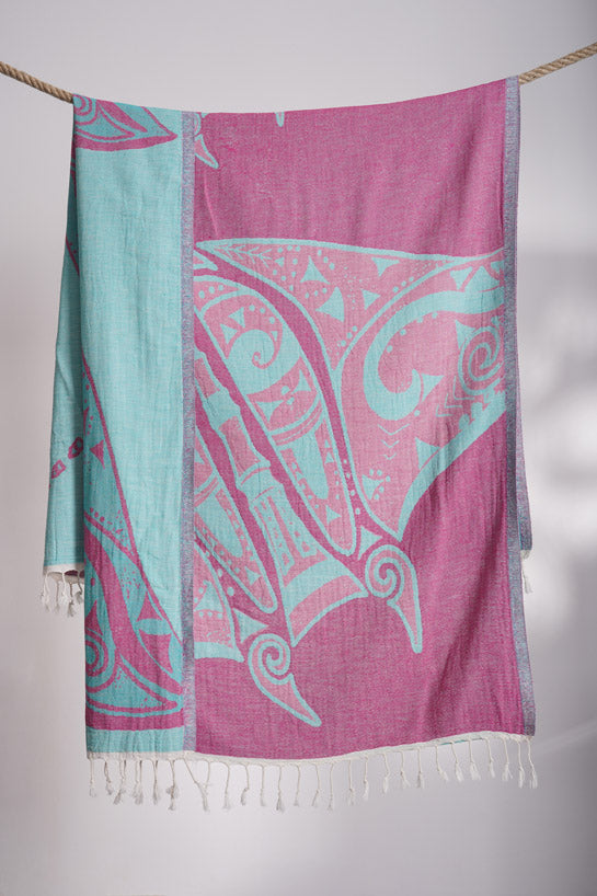 Manta Ray Rose - Turkish Towel by Sun Drunk