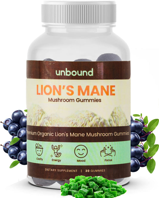Unbound Lion's Mane Mushroom Gummies for Memory, Focus, and Clarity by Live Unbound