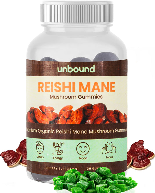 Unbound Reishi Mushroom Gummies for Immune Support, Heart Health, Improve Sleep by Live Unbound