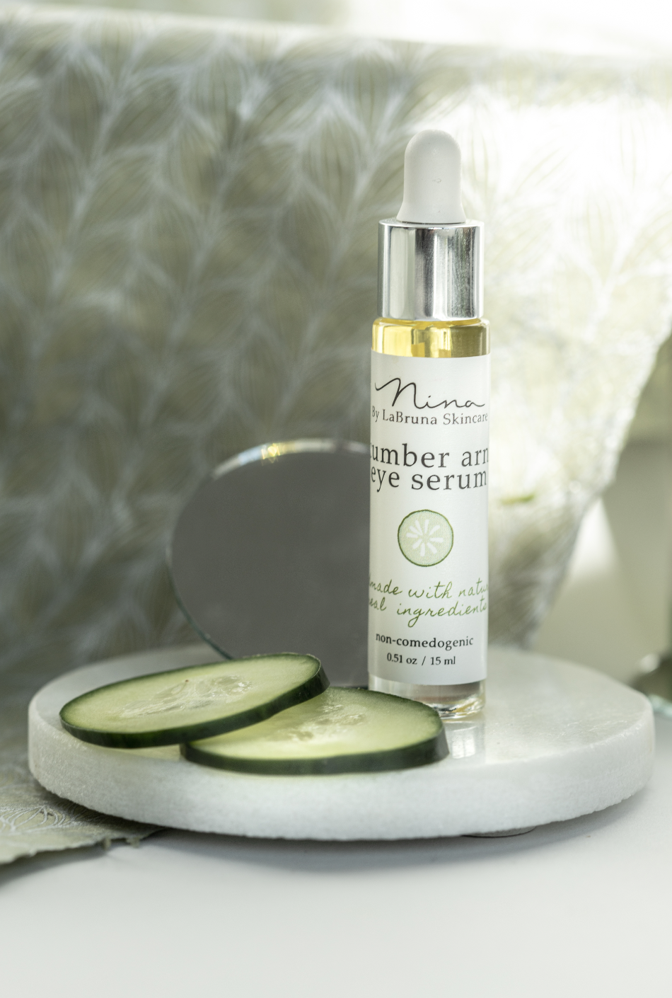 artistic image of cucumber arnica eye serum