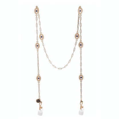  evil eye protection blue eye gold Chain front
