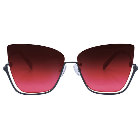 TopFoxx - Vixen Ruby - Oversized Cat Eye Sunglasses for Women - Rimless Sunglasses for women