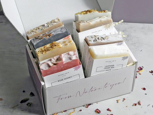 Handmade Soap Gift Box 8pk | All Natural Bar Soap Gift| Personalized gift for her|Self Care Package