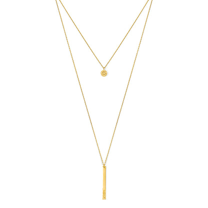 layered bar bullet necklace