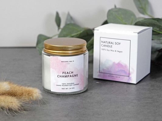 Peach Champagne Natural Soy Candle by NaturalAmor