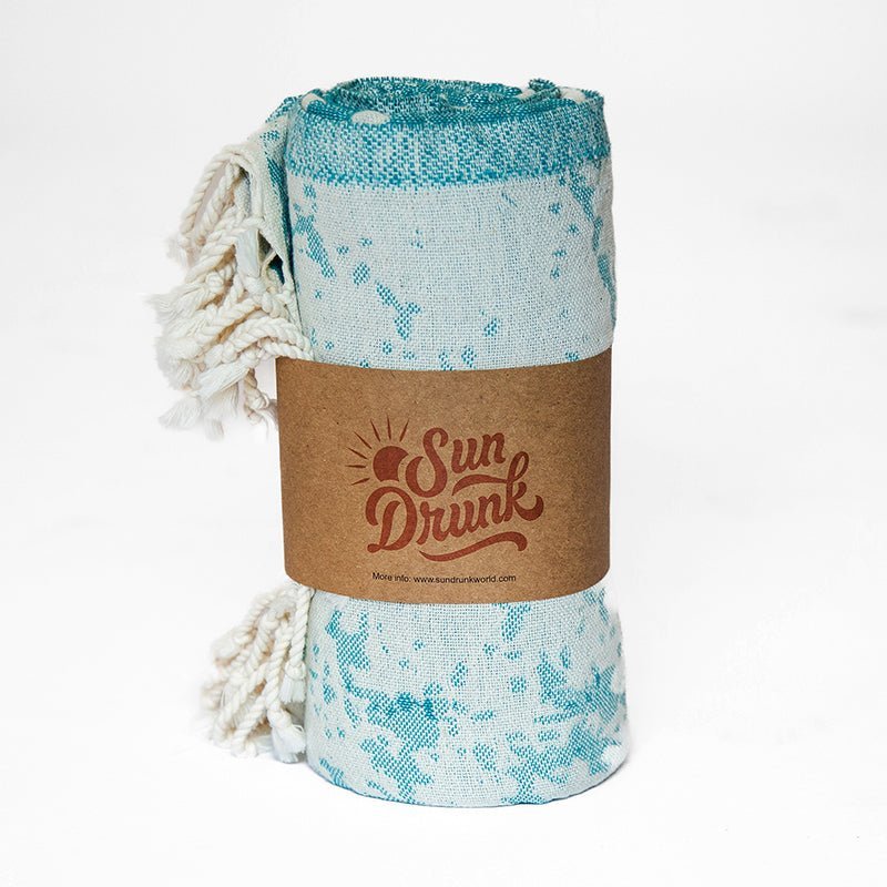 Sea Turtle Turkish Towel - Turquoise - Sun Drunk