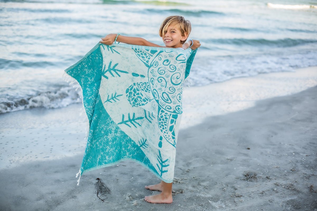Sea Turtle Turkish Towel - Turquoise - Sun Drunk
