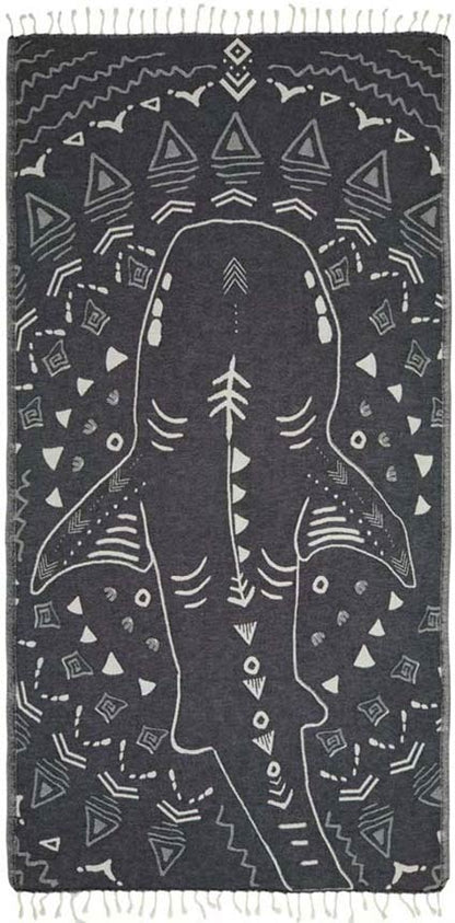 Shark Turkish Towel - Noir - Sun Drunk