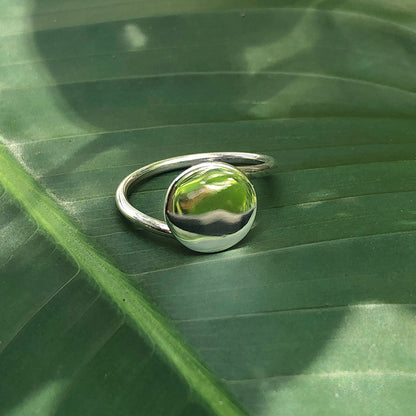 silver full moon ring