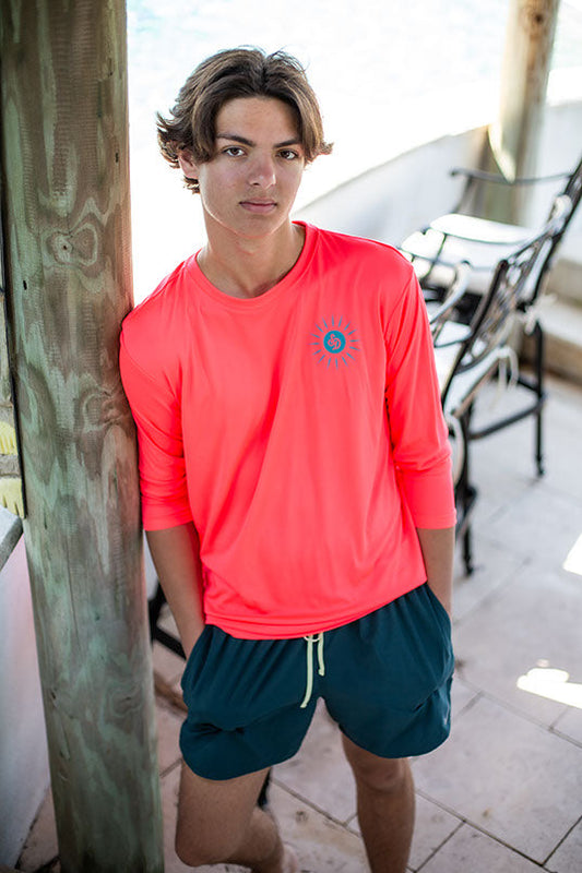 UPF 50+ Sun Shirt - Neon Coral by Sun Drunk