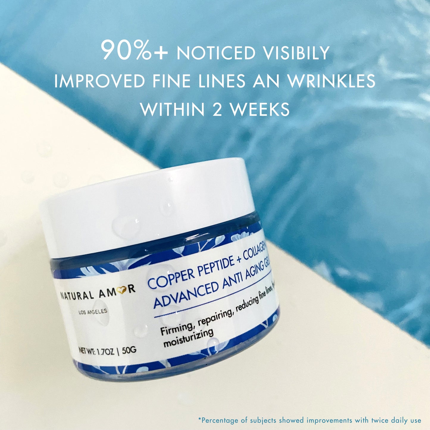Copper Peptide + Collagen Advanced Anti-aging Gel Facial Cream by NaturalAmor