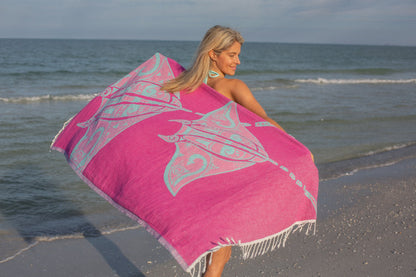 Manta Ray Rose - Turkish Towel by Sun Drunk